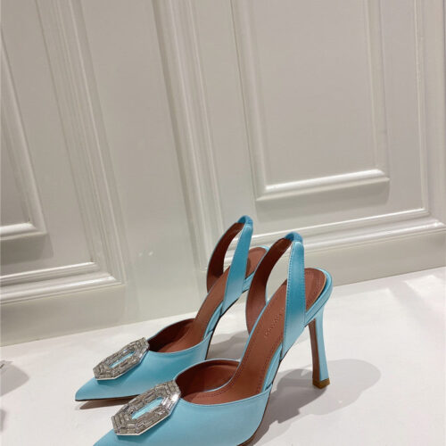 High Quality Luxury Amina Muaddi High-End Rhinestone Original Buckle Pumps – Style 08259