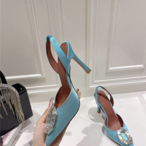 High Quality Luxury Amina Muaddi High-End Rhinestone Original Buckle Pumps – Style 08259 product detail