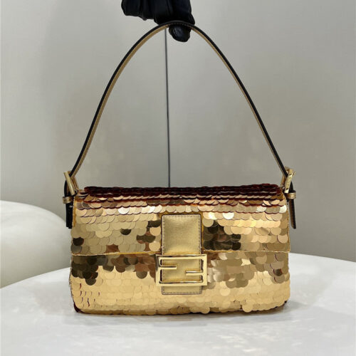 High Quality Luxury Fendi Sequin Baguette Bag – Style 32686