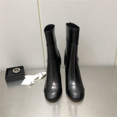 High Quality Luxury Chanel Chunky Heel Ankle Boots – Style 19686 product detail