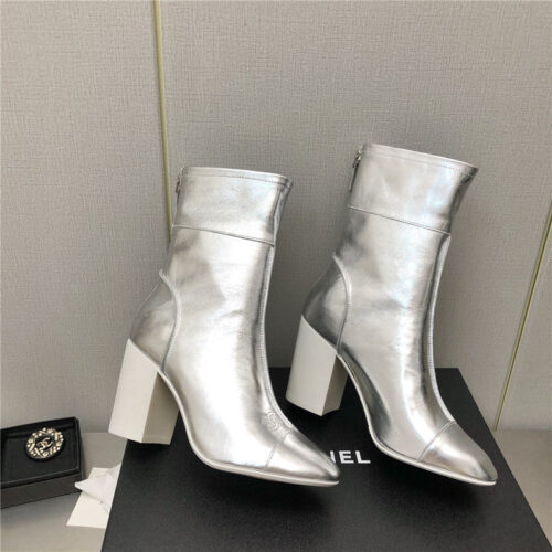 High Quality Luxury Chanel Chunky Heel Ankle Boots – Style 50758 product detail