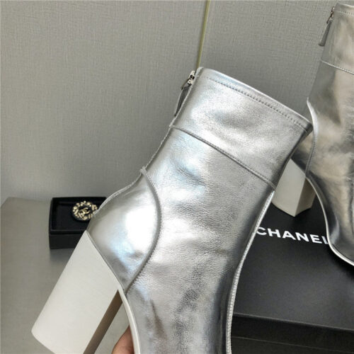 High Quality Luxury Chanel Chunky Heel Ankle Boots – Style 50758 product detail