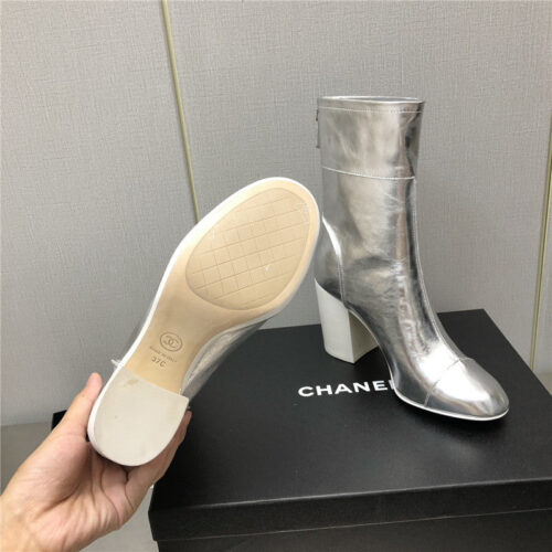 High Quality Luxury Chanel Chunky Heel Ankle Boots – Style 50758 product detail