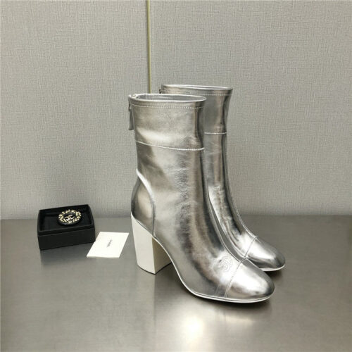 High Quality Luxury Chanel Chunky Heel Ankle Boots – Style 50758 product detail