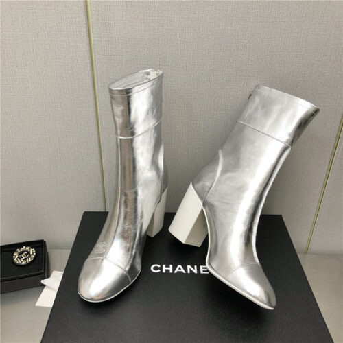 High Quality Luxury Chanel Chunky Heel Ankle Boots – Style 50758 product detail