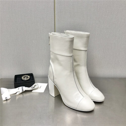 High Quality Luxury Chanel Chunky Heel Ankle Boots