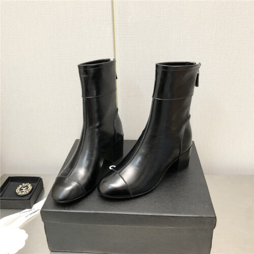 High Quality Luxury Chanel Chunky Heel Ankle Boots – Style 43974 alternate view