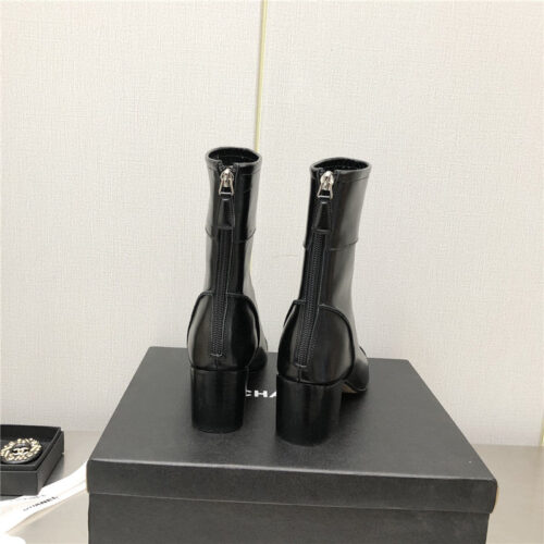 High Quality Luxury Chanel Chunky Heel Ankle Boots – Style 43974 product detail