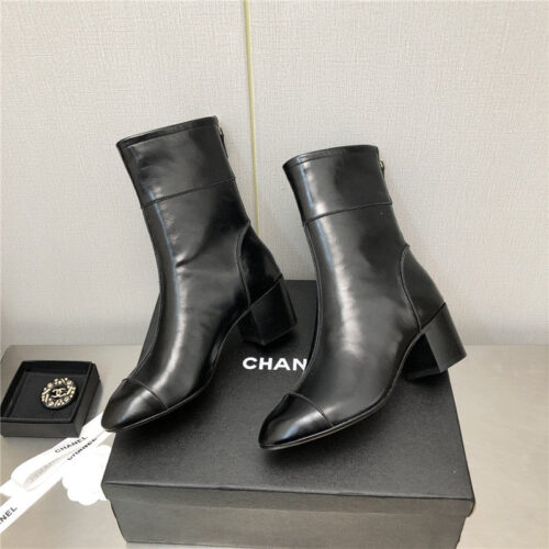 High Quality Luxury Chanel Chunky Heel Ankle Boots – Style 43974 product detail