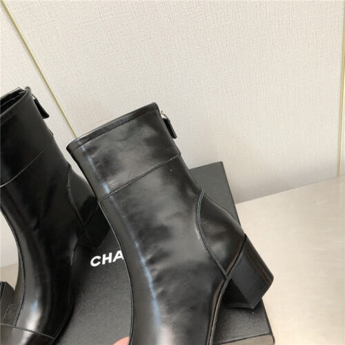 High Quality Luxury Chanel Chunky Heel Ankle Boots – Style 43974 product detail