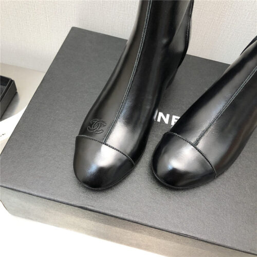 High Quality Luxury Chanel Chunky Heel Ankle Boots – Style 43974 product detail