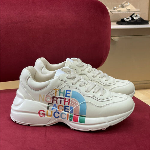 High Quality Luxury Gucci Rhyton North Face Sneakers Women