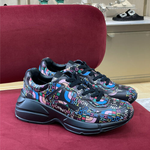 High Quality Luxury Gucci Rhyton North Face Sneakers Women – Style 22035 product detail