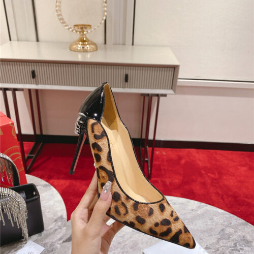 High Quality Luxury Christian Louboutin Leopard Patent Leather Pumps product detail