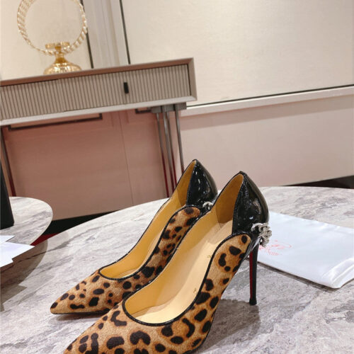 High Quality Luxury Christian Louboutin Leopard Patent Leather Pumps product detail