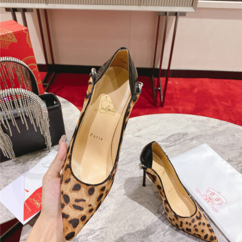 High Quality Luxury Christian Louboutin Leopard Patent Leather Pumps product detail