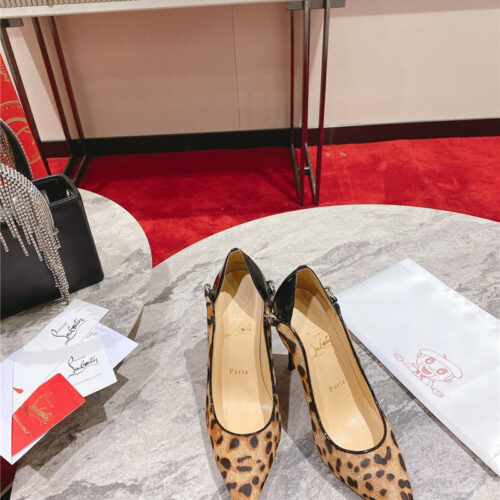 High Quality Luxury Christian Louboutin Leopard Patent Leather Pumps product detail