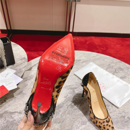 High Quality Luxury Christian Louboutin Leopard Patent Leather Pumps product detail