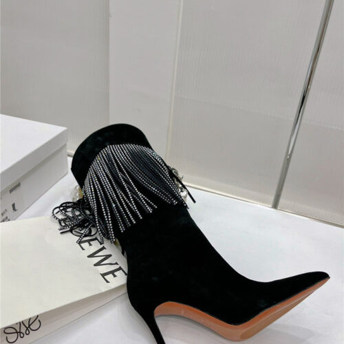 High Quality Luxury Amina Muaddi Fringed Long Boots – Style 21283 product detail