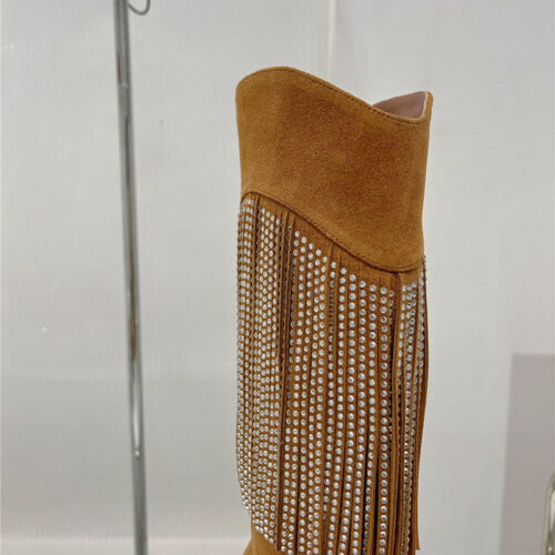 High Quality Luxury Amina Muaddi Fringed Long Boots product detail