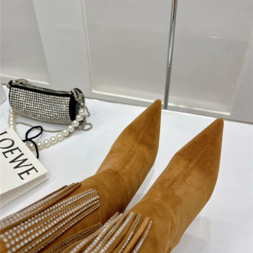 High Quality Luxury Amina Muaddi Fringed Long Boots product detail