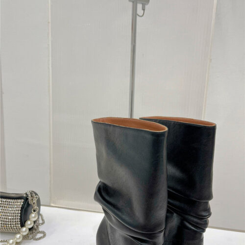 High Quality Luxury Amina Muaddi Leather Ankle Boots product detail