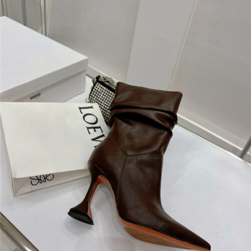 High Quality Luxury Amina Muaddi Leather Ankle Boots – Style 92995 product detail