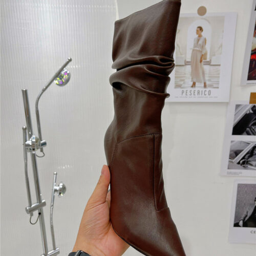 High Quality Luxury Amina Muaddi Leather Ankle Boots – Style 92995 product detail