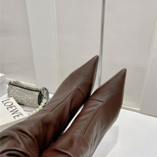 High Quality Luxury Amina Muaddi Leather Ankle Boots – Style 92995 product detail