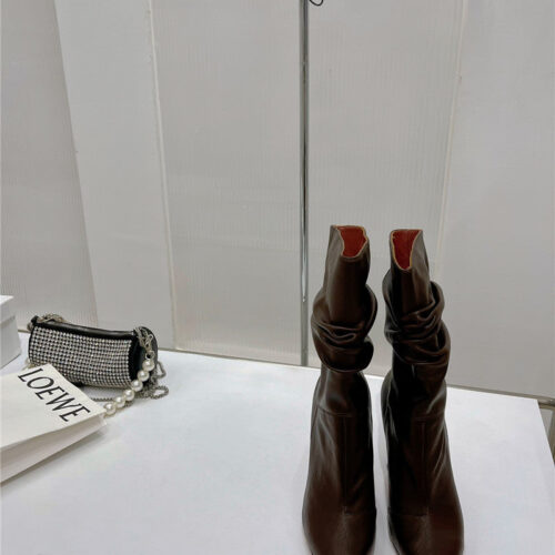 High Quality Luxury Amina Muaddi Leather Ankle Boots – Style 92995 product detail