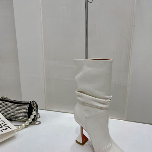 High Quality Luxury Amina Muaddi Leather Ankle Boots – Style 56835 product detail