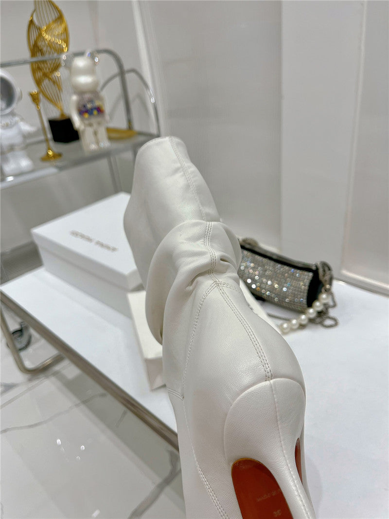 High Quality Luxury Amina Muaddi Leather Ankle Boots – Style 56835 product detail