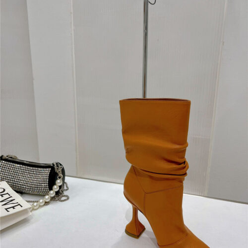 High Quality Luxury Amina Muaddi Leather Ankle Boots – Style 20675 product detail