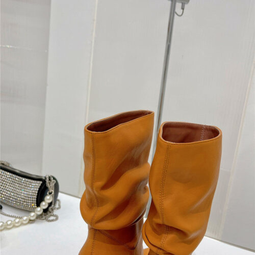 High Quality Luxury Amina Muaddi Leather Ankle Boots – Style 20675 product detail