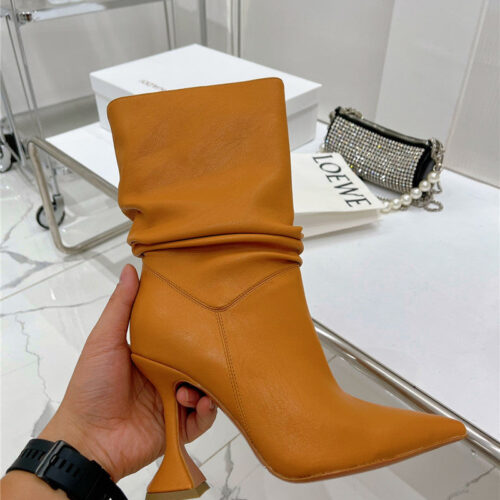High Quality Luxury Amina Muaddi Leather Ankle Boots – Style 20675 alternate view