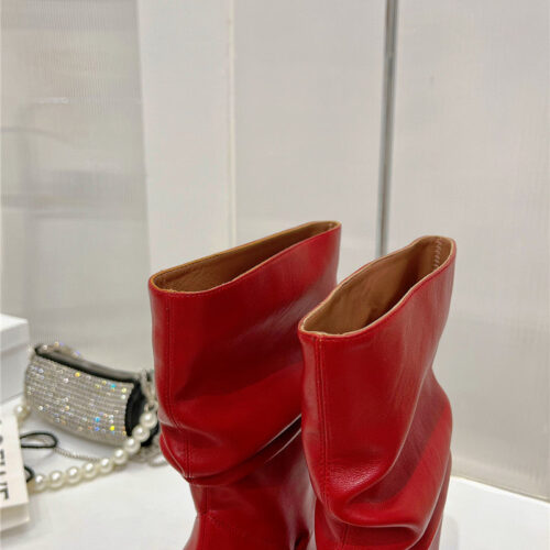 High Quality Luxury Amina Muaddi Leather Ankle Boots – Style 17283 product detail