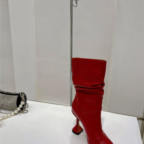High Quality Luxury Amina Muaddi Leather Ankle Boots – Style 17283 product detail