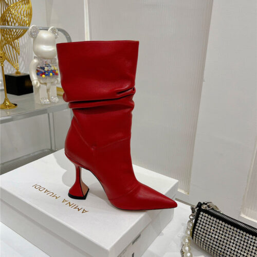 High Quality Luxury Amina Muaddi Leather Ankle Boots – Style 17283 alternate view