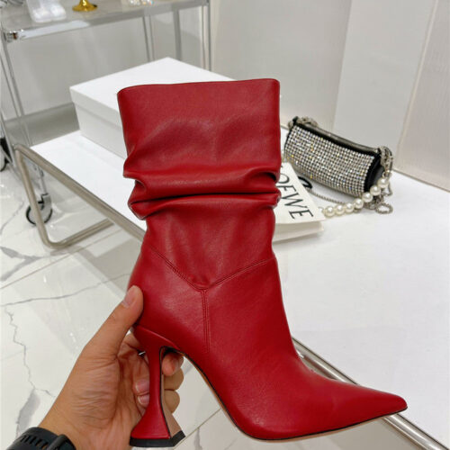 High Quality Luxury Amina Muaddi Leather Ankle Boots – Style 17283 product detail