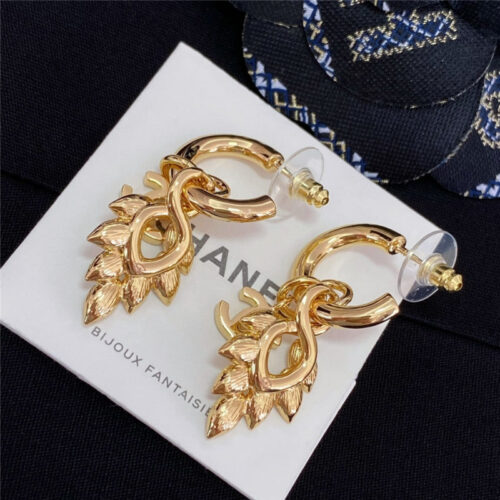 High Quality Luxury Chanel Wheat Ear Horse Eye Double C Earrings product detail