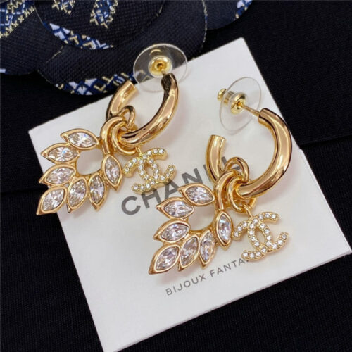 High Quality Luxury Chanel Wheat Ear Horse Eye Double C Earrings product detail