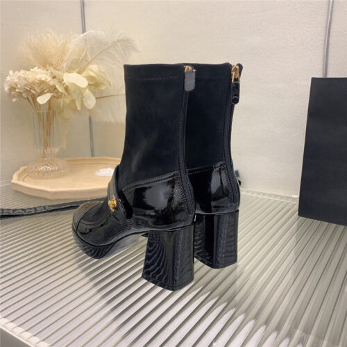 High Quality Luxury Chanel Mary Jane Sock Wool Boots alternate view