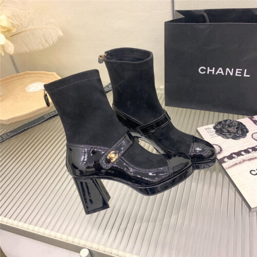 High Quality Luxury Chanel Mary Jane Sock Wool Boots product detail