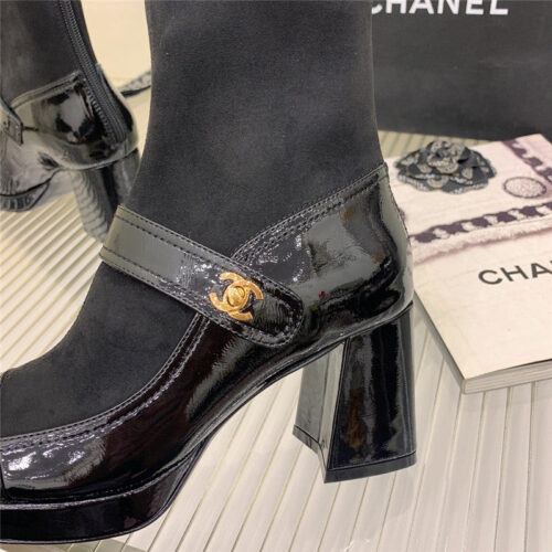 High Quality Luxury Chanel Mary Jane Sock Wool Boots product detail