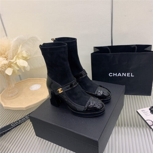 High Quality Luxury Chanel Mary Jane Sock Wool Boots product detail