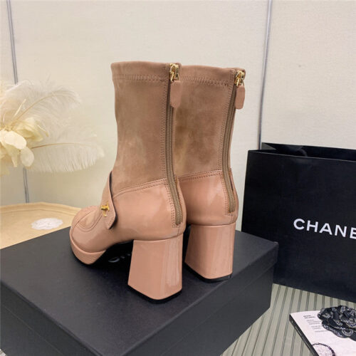 High Quality Luxury Chanel Mary Jane Sock Wool Boots – Style 12454 alternate view