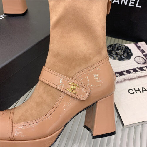 High Quality Luxury Chanel Mary Jane Sock Wool Boots – Style 12454 product detail