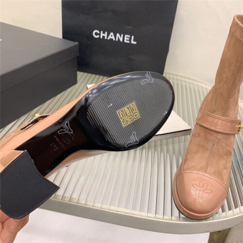High Quality Luxury Chanel Mary Jane Sock Wool Boots – Style 12454 product detail