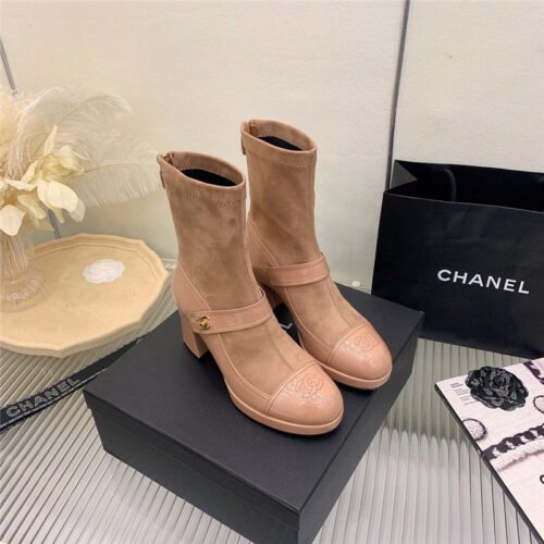 High Quality Luxury Chanel Mary Jane Sock Wool Boots – Style 12454 product detail