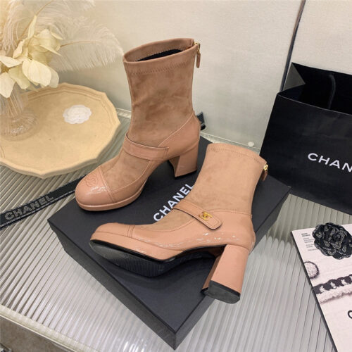 High Quality Luxury Chanel Mary Jane Sock Wool Boots – Style 12454 product detail